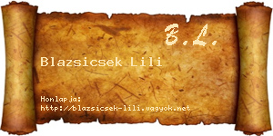 Blazsicsek Lili névjegykártya